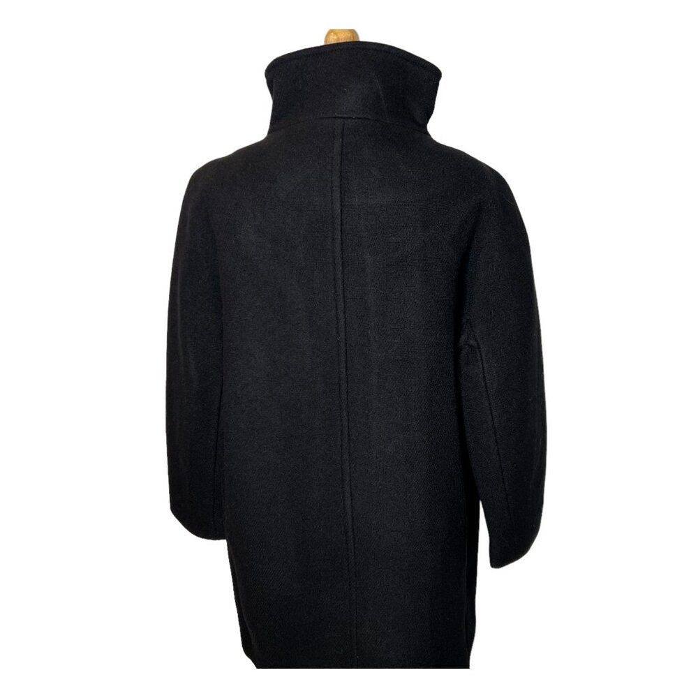 J.Crew Womens $375 Villa Coat Italian Wool Black Size 4 BA538 - Picture 6 of 10